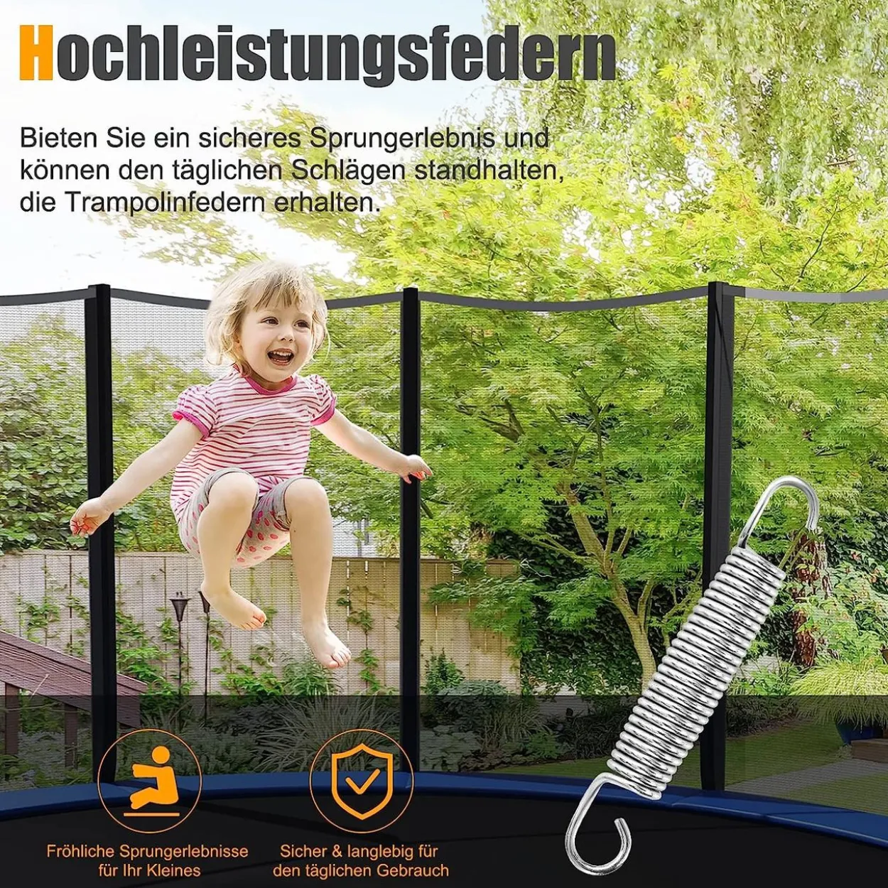 COSTWAY 20 Stück Trampolin Ersatzfedern 140mm