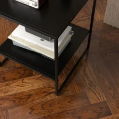 Couchtisch Beistelltisch, Sofatisch mit Ablage, Nachttisch, Schwarz