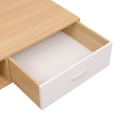 Couchtisch, ca. 120 x 60 x 40 cm - Eiche & Weiß