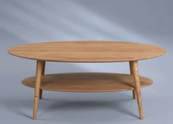 Couchtisch mit Ablage "Phil" in Wildeiche massiv - B/H/T=115x45x70cm