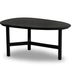 Couchtisch Sofatisch Massivholz Schwarz 86x50x37 cm Wohnzimmertisch