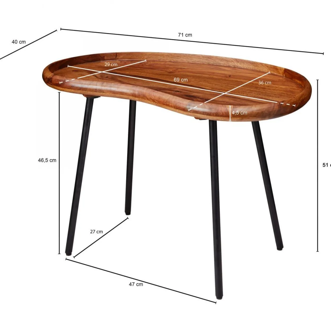 Couchtisch 71x51x40 cm