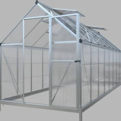 Crystal Plus Aluminium Gewächshaus, ca. 480 x 182 x 208 cm - Silber