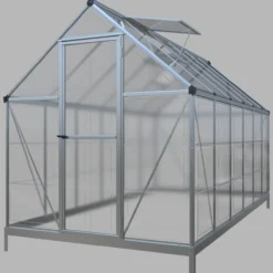 Crystal Plus Aluminium Gewächshaus, ca. 360 x 182 x 208 cm - Silber