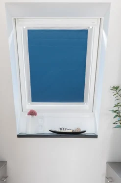 Dachfenster Sonnenschutz Thermofix, ohne Bohren - Blau, 59 cm x 113,5 cm (B x L) für M08