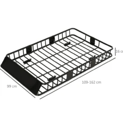 Dachkorb Auto Dachträger Dach Universal Schwarz 162 x 99 x 16 cm