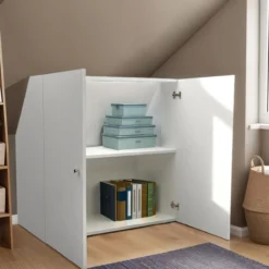 DACHSCHRÄGENSCHRANK CALI/ 100/100/51.8 cm - Weiß