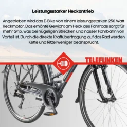 Damen Trekking E-Bike XT485 Expedition mit 21-Gang Shimano Kettenschaltung, Anthrazit