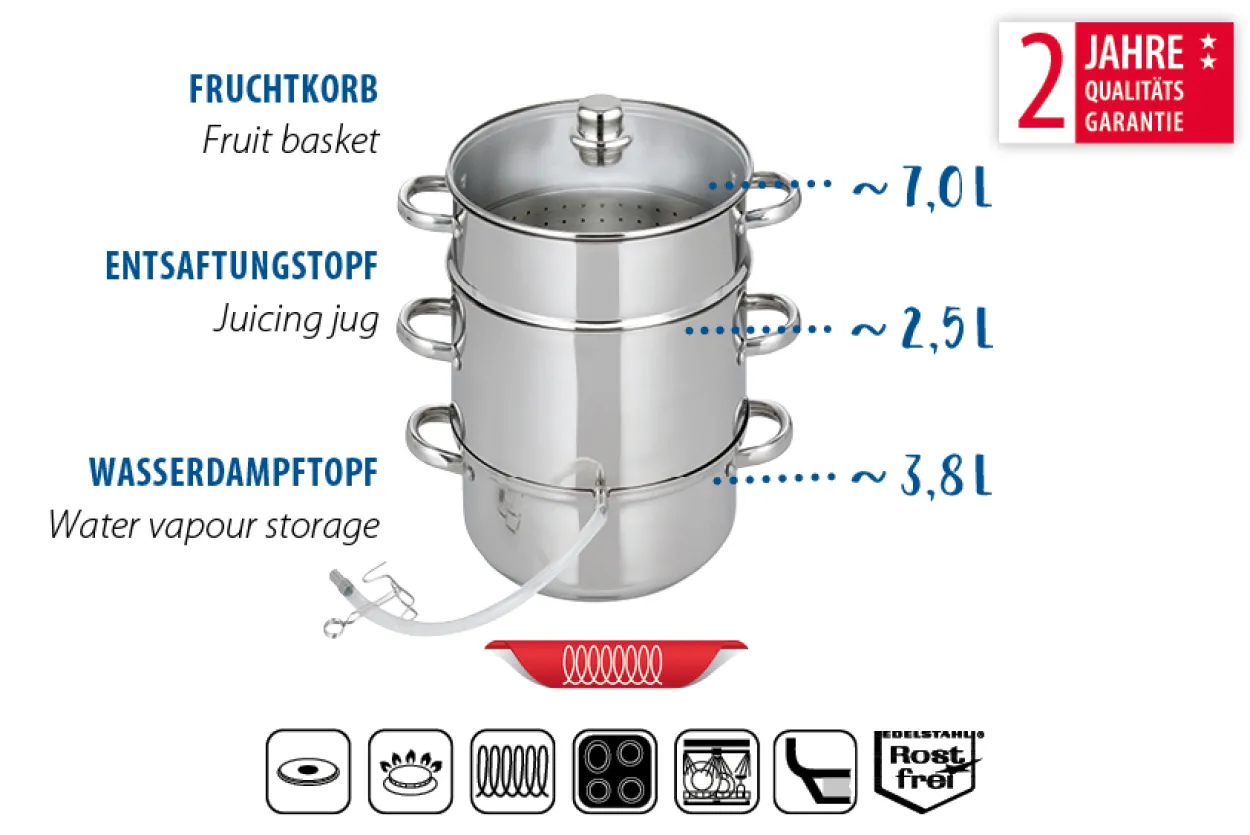 Dampfentsafter 26cm / 13,3 L