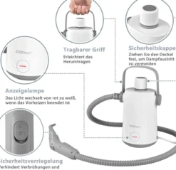 Dampfreiniger Portable Handgerät 3 Bar, Handdampfreiniger,Grau