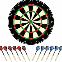 Dartscheibe mit klammerfreiem Bullseye, 18 g Stahlspitze, Dartscheiben-Montagesets enthalten