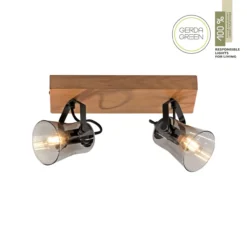 Deckenleuchte GREEN LANGSTRÖM, 2x E14/10Watt max., Holz-natur