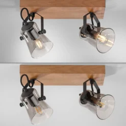 Deckenleuchte GREEN LANGSTRÖM, 2x E14/10Watt max., Holz-natur