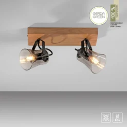 Deckenleuchte GREEN LANGSTRÖM, 2x E14/10Watt max., Holz-natur