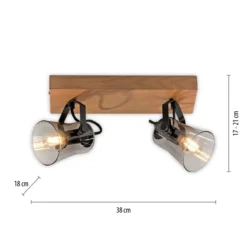 Deckenleuchte GREEN LANGSTRÖM, 2x E14/10Watt max., Holz-natur