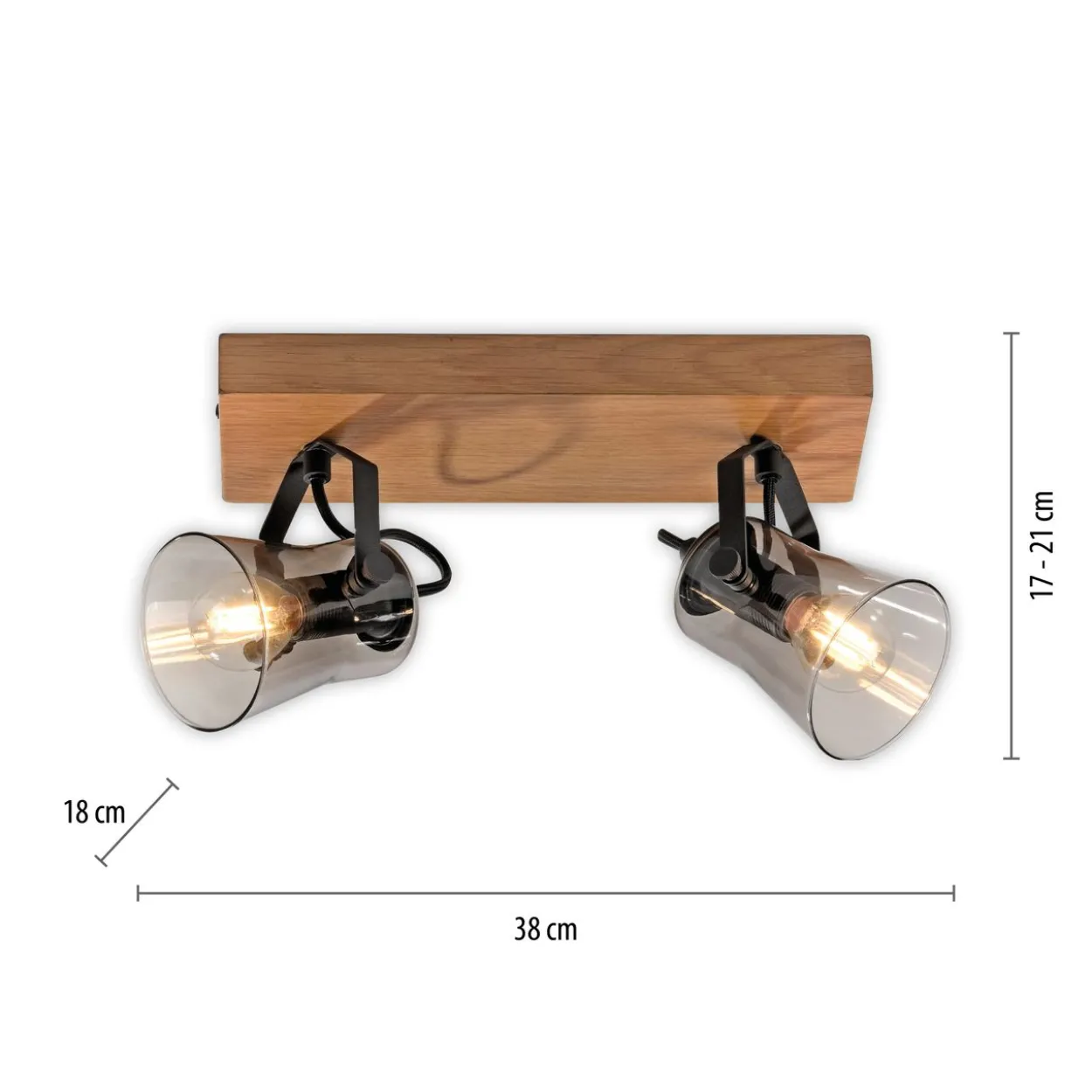 Deckenleuchte GREEN LANGSTRÖM, 2x E14/10Watt max., Holz-natur
