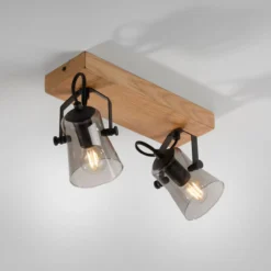 Deckenleuchte GREEN LANGSTRÖM, 2x E14/10Watt max., Holz-natur