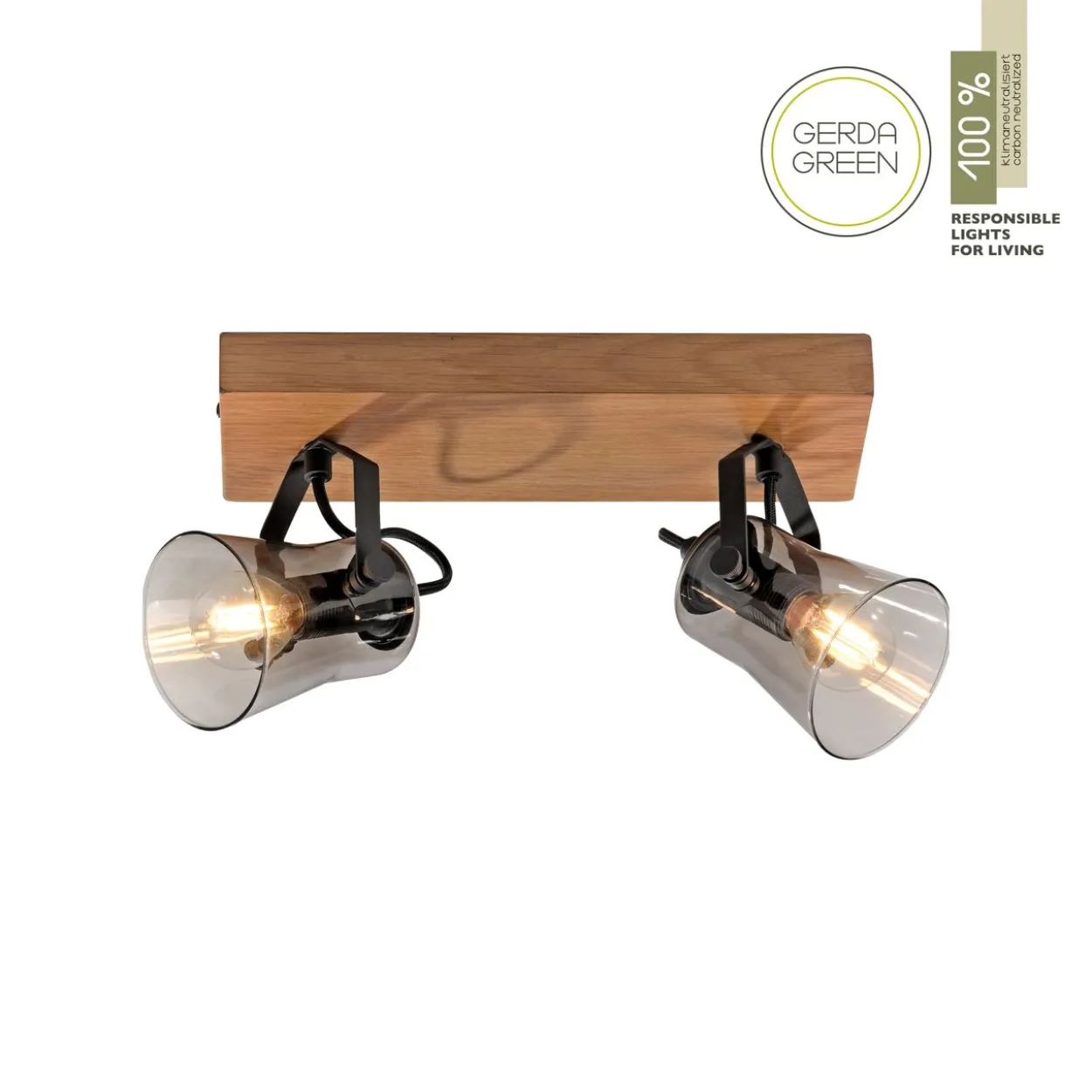 Deckenleuchte GREEN LANGSTRÖM, 2x E14/10Watt max., Holz-natur