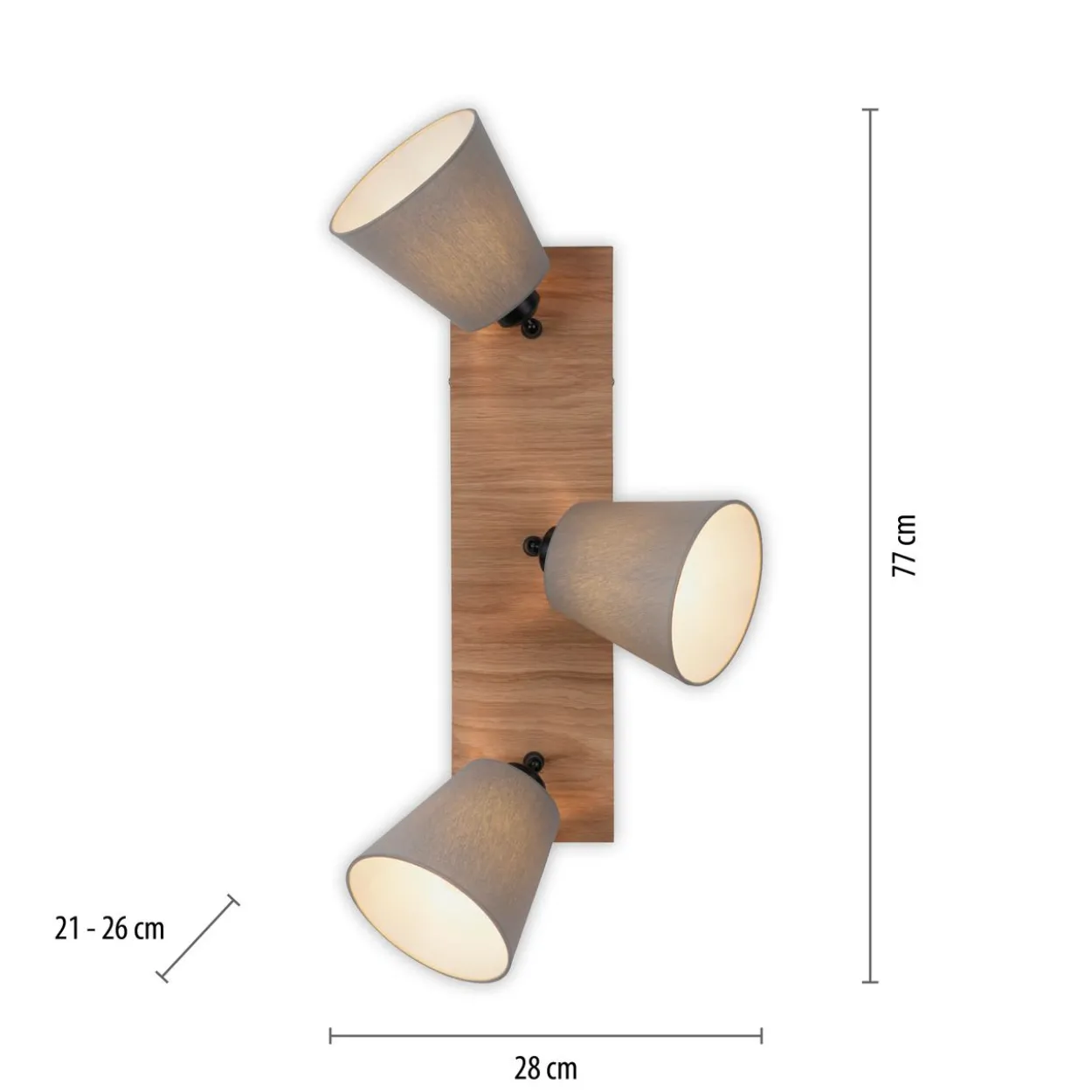 Deckenleuchte GREEN MICHEL, 3x E27/40Watt max., Holz-natur