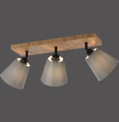Deckenleuchte GREEN MICHEL, 3x E27/40Watt max., Holz-natur