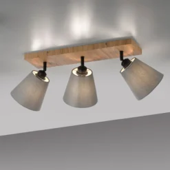 Deckenleuchte GREEN MICHEL, 3x E27/40Watt max., Holz-natur