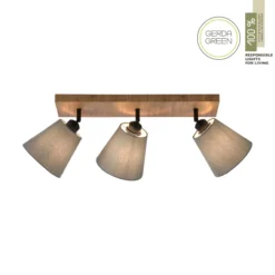 Deckenleuchte GREEN MICHEL, 3x E27/40Watt max., Holz-natur