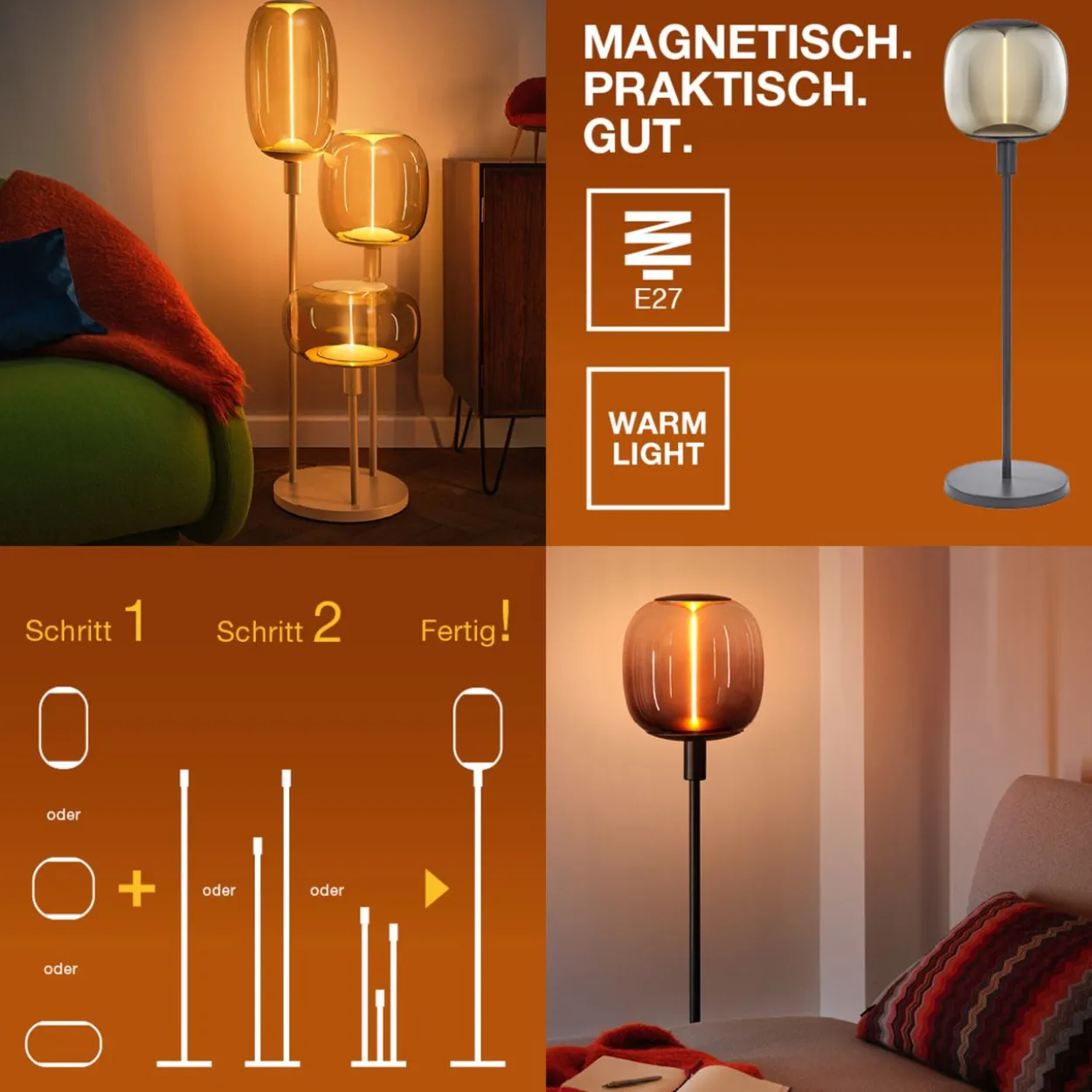 DECOR STICK FLOOR TALL 1XE27 DG LEDV