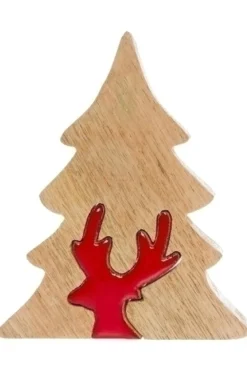 Deko Puzzle Baum mit Renntier, mittel