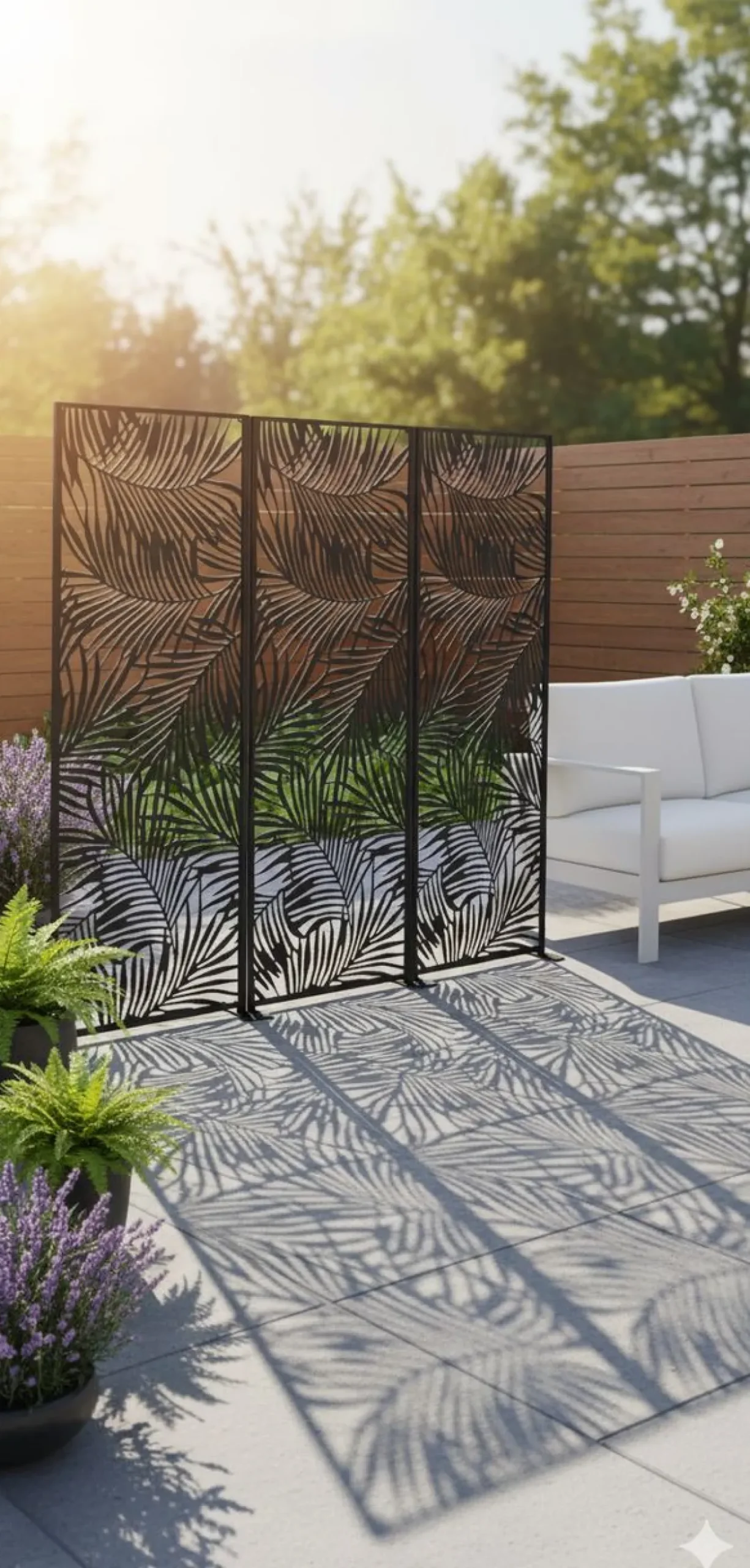 Dekorative Metallsichtschutzwand