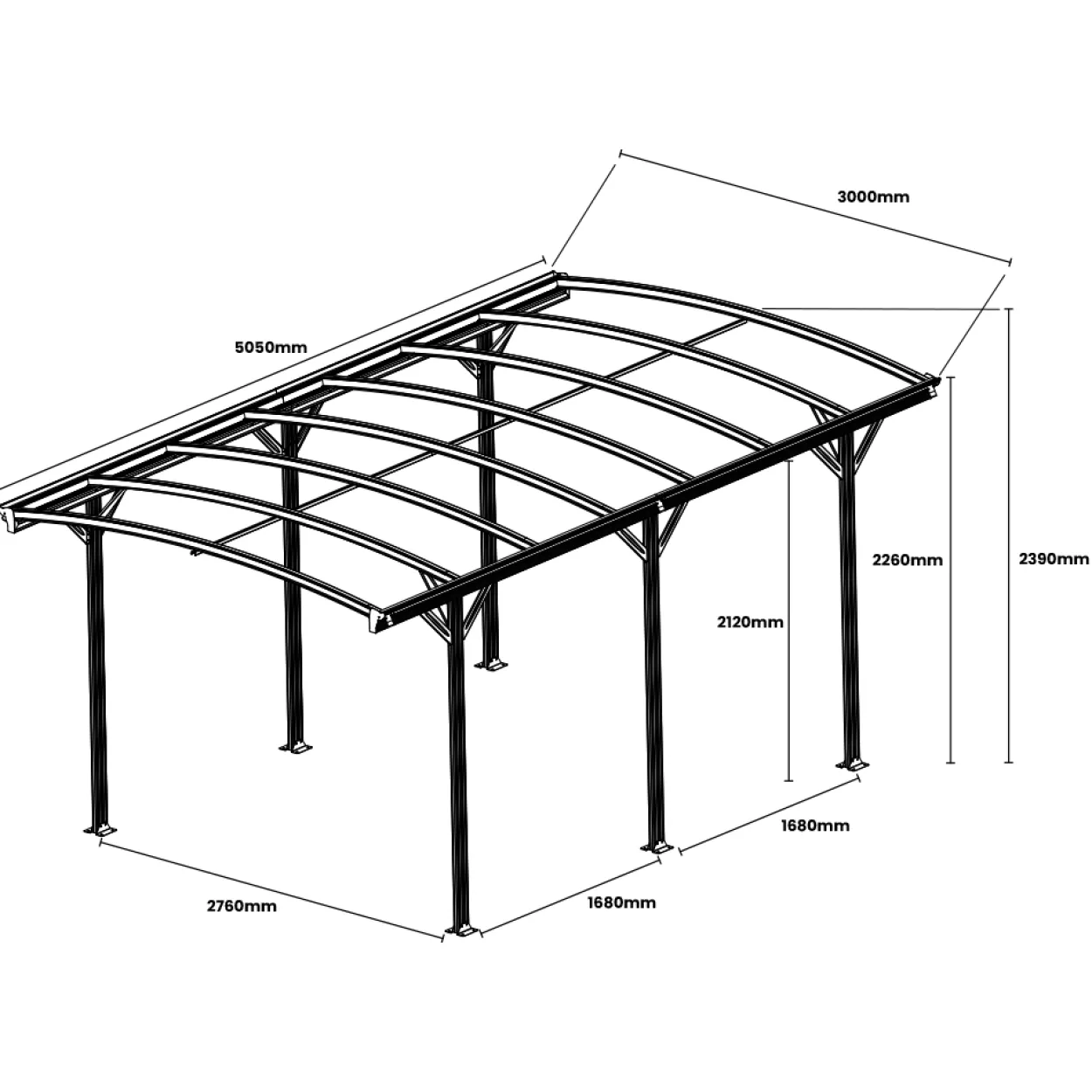 DESIGN Carport FALO - Anthrazit