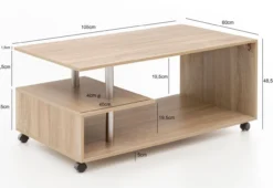 Design Couchtisch 105 x 48,5 x 60 cm Sonoma