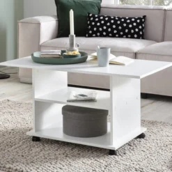 Design Couchtisch 95 x 51 x 54,5 cm Weiß