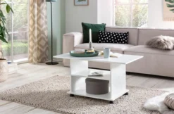 Design Couchtisch 95 x 51 x 54,5 cm Weiß