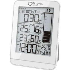 Design Funk-Wetterstation mit Regenmesser Datumsanzeige LCD-Display Temperaturanzeige Hygrometer