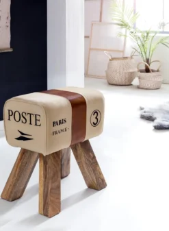 Design Turnbock Sitzhocker CANVAS Braun