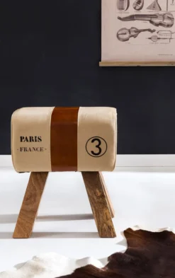 Design Turnbock Sitzhocker CANVAS Braun