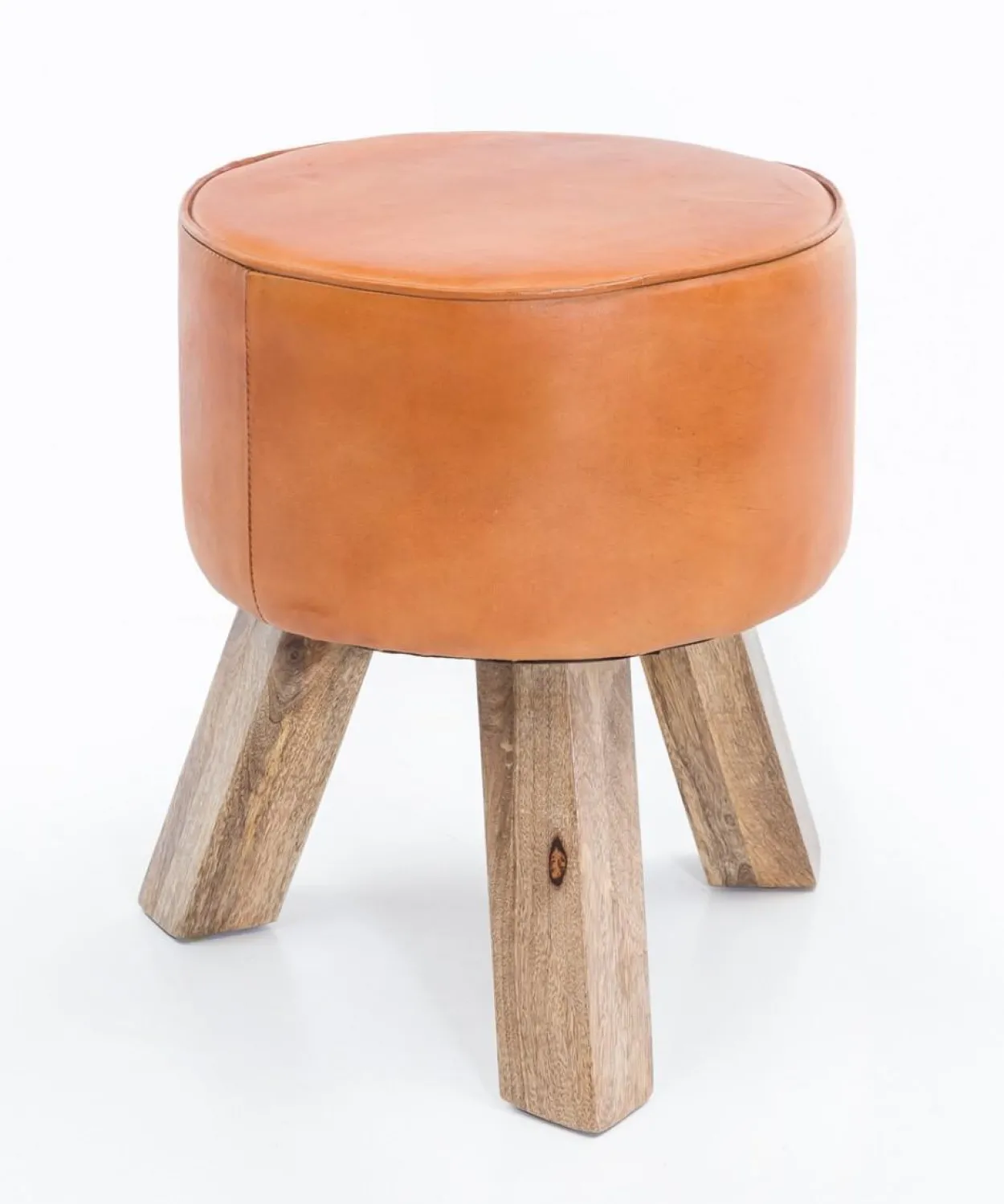 Design Turnbock Sitzhocker Echtleder Braun