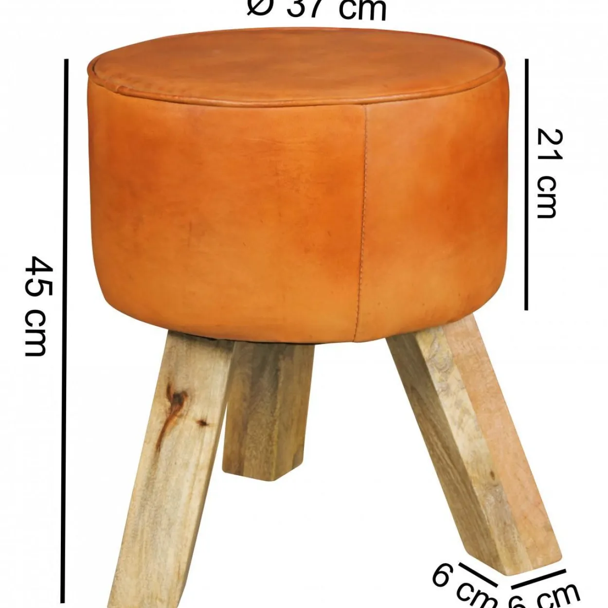 Design Turnbock Sitzhocker Echtleder Braun