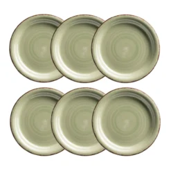 Dessertteller 19,5 cm, 6-er Set, OLIVGRÜN
