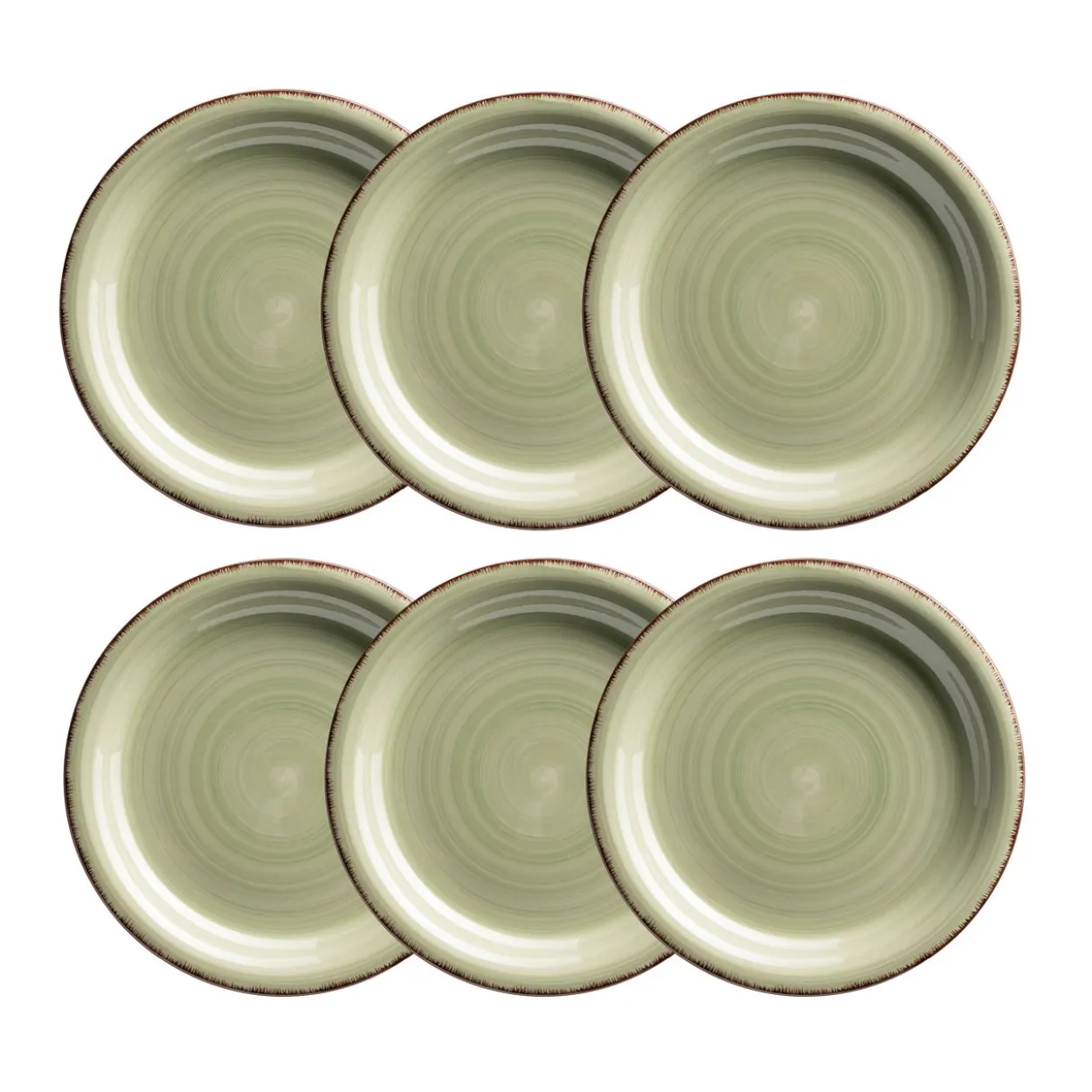 Dessertteller 19,5 cm, 6-er Set, OLIVGRÜN