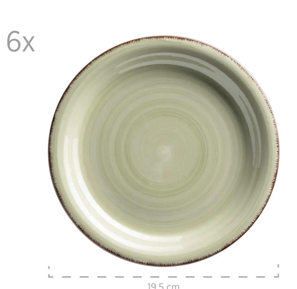 Dessertteller 19,5 cm, 6-er Set, OLIVGRÜN