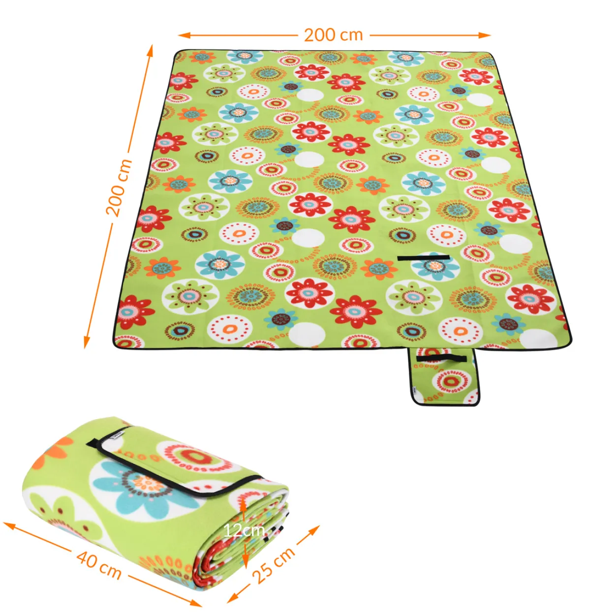 Detex Picknickdecke Blumen 2x2m