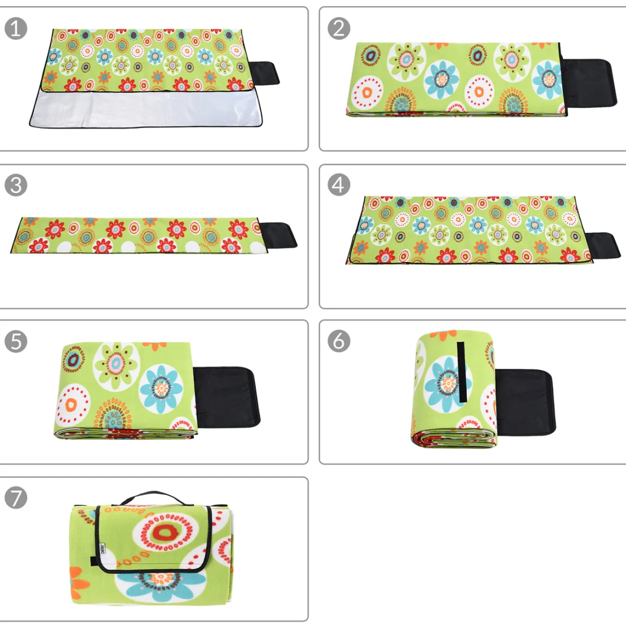 Detex Picknickdecke Blumen 2x2m