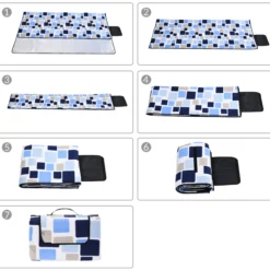 Detex Picknickdecke Quadrate/Blau 2x2m