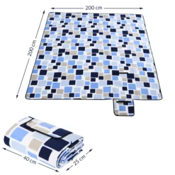 Detex Picknickdecke Quadrate/Blau 2x2m