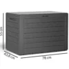 Deuba Auflagenbox Balkonbox Woody 78 x 55 x 43,8cm anthrazit