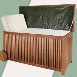 Deuba Auflagenbox mit Rädern und Edelstahlgriff