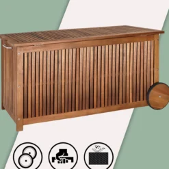 Deuba Auflagenbox mit Rädern und Edelstahlgriff