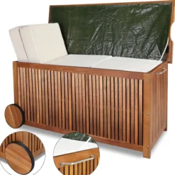 Deuba Auflagenbox mit Rädern und Edelstahlgriff