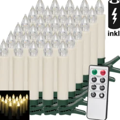 Deuba 30er Kerzen mit Fernbedienung weiß incl. Batterien